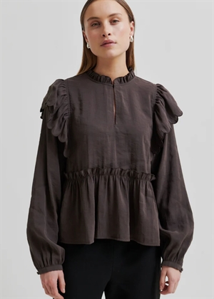 Terra frill bluse Chocolate Plum Second Female 